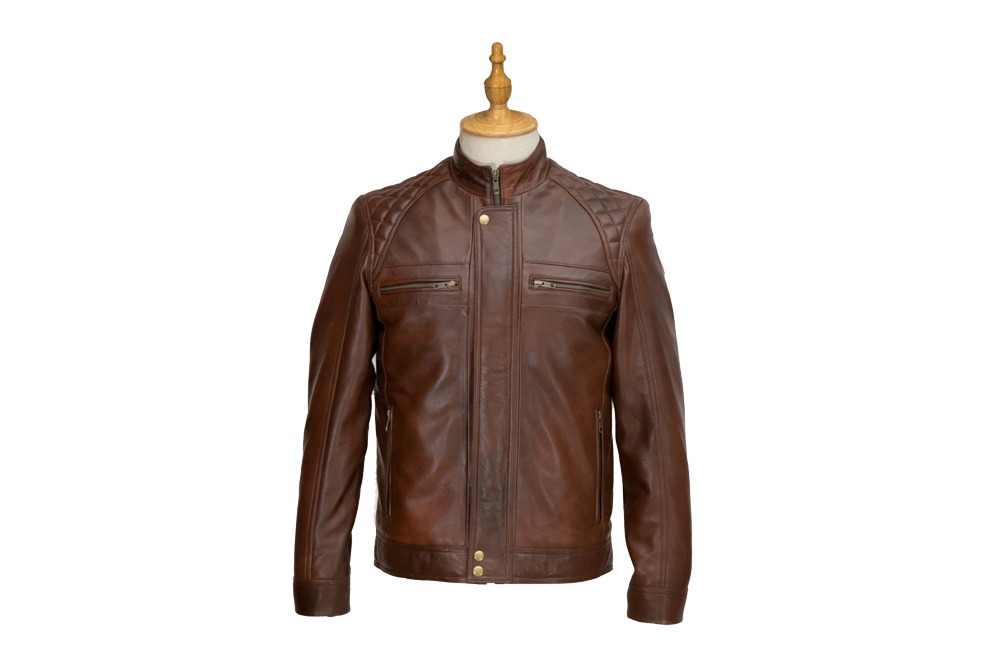 Balmy Shoulder Quilted Leather Jacket for Men - Human Fit Craft