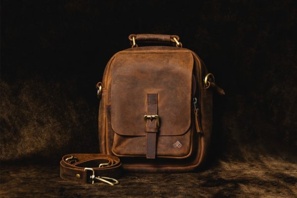 Hunter Leather Side Bag from Front