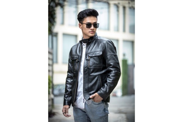 HF Two Pocket Leather Jacket - 332 - Human Fit Craft
